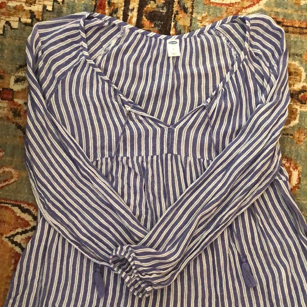 Blue and white stripe shirt